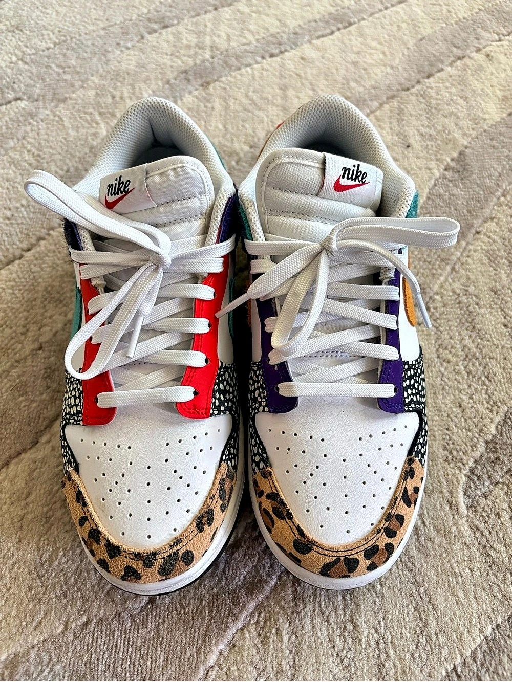 Nike Dunk Low SE Safari Mix Sneakers White & Multicolor